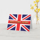 Begrüßte Zuhause-Karte mit einem Unionsbuchsen Karte (Gelbe Blume)