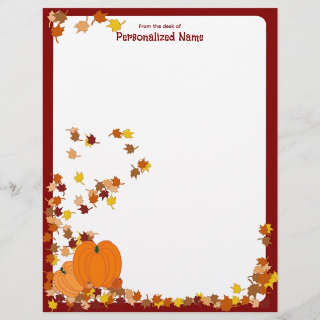 Begrüßter Herbst - Unmarkiert Briefbogen (Vorderseite)