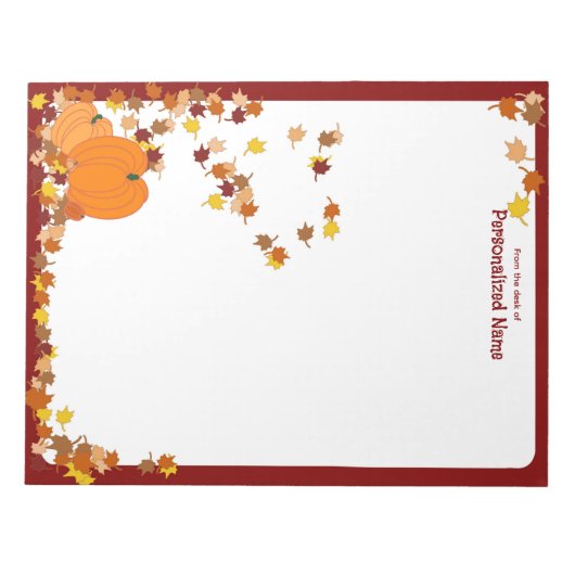 Begrüßter Herbst - Unmarkiert Notizblock (Vorderseite)