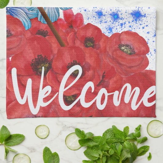 Begrüßung 4. Juli Geschirrtuch (Gefaltet)