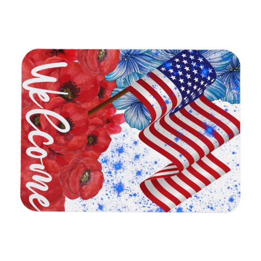 Begrüßung 4. Juli Magnet (Horizontal)