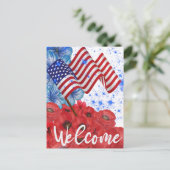Begrüßung 4. Juli Postkarte (Stehend Vorderseite)