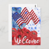 Begrüßung 4. Juli Postkarte (Vorne/Hinten)