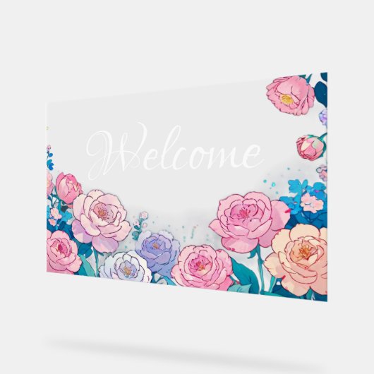 Begrüßung Acrylschild (Winkel)