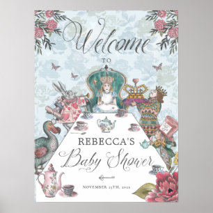 Begrüßung Alice im Wunderland Tee-Party Kinderdusc Poster