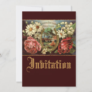 Begrüßung am Geburtstag mit Rose Einladung