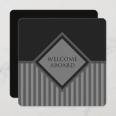 Begrüßung an Bord (diamondStriping) Einladung (Vorne/Hinten)