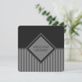 Begrüßung an Bord (diamondStriping) Einladung (Stehend Vorderseite)