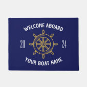 Begrüßung an Bord Geschenkbootbesitzer Navy Blue G Fußmatte (Vorderseite)