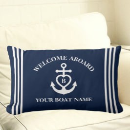 Begrüßung an Bord Herzklopfen Name Monogramm Lendenkissen