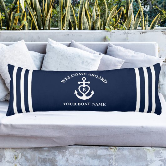 Begrüßung an Bord Herzklopfen Name Monogramm Seitenschläferkissen