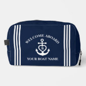 Begrüßung an Bord Herzklopfen Name Monogramm Waschbeutel (Vorderseite)