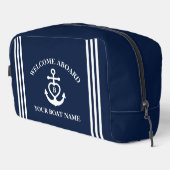 Begrüßung an Bord Herzklopfen Name Monogramm Waschbeutel (Rechte Ecke)