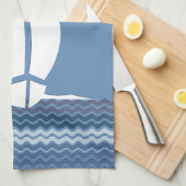 Begrüßung an Bord (Name des Schiffes) Geschirrtuch (Viertel Falte)