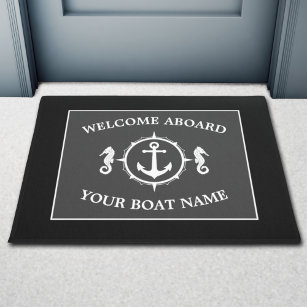 Begrüßung an Bord Name Nautical Anchor Seepferd Fußmatte
