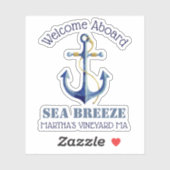 Begrüßung an Bord ⛵ Name Nautical Anchor Sticker (Blatt)
