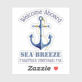 Begrüßung an Bord ⛵ Name Nautical Anchor Sticker