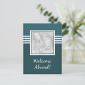 Begrüßung an Bord Postkarte (Stehend Vorderseite)