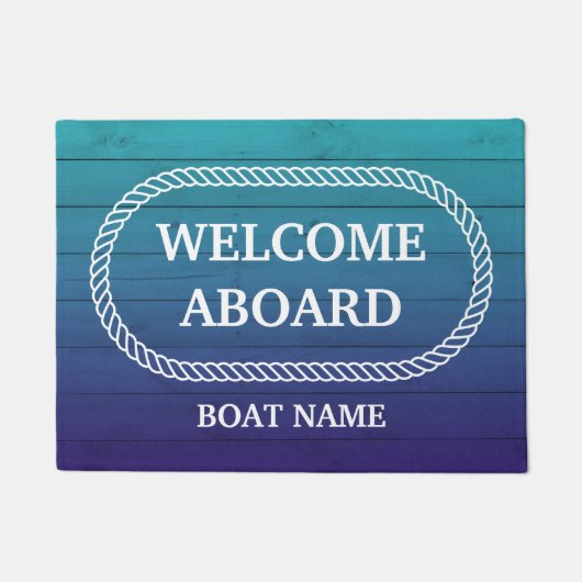 Begrüßung an der Tür mit dem Namen des Schiffes Fußmatte (Vorderseite)