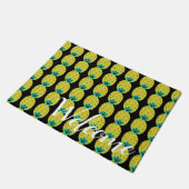 Begrüßung Ananas Doodles Personalisiert Fußmatte (Schrägansicht)
