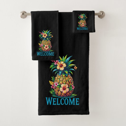 Begrüßung Ananas Kollektion Badezimmer Handtuch Se Badhandtuch Set (Insitu)