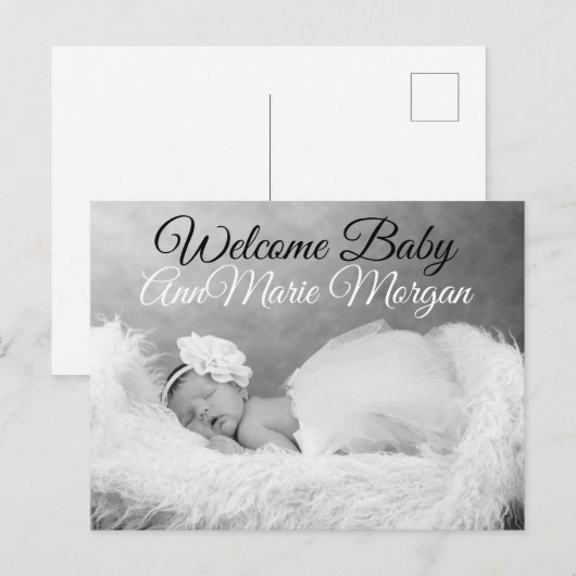 Begrüßung Ankündigungspostkarte (Vorne/Hinten)