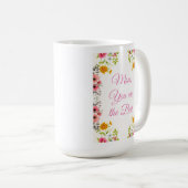 Begrüßung auf der 2-seitigen Tasse der Mutter am M (VorderseiteRechts)