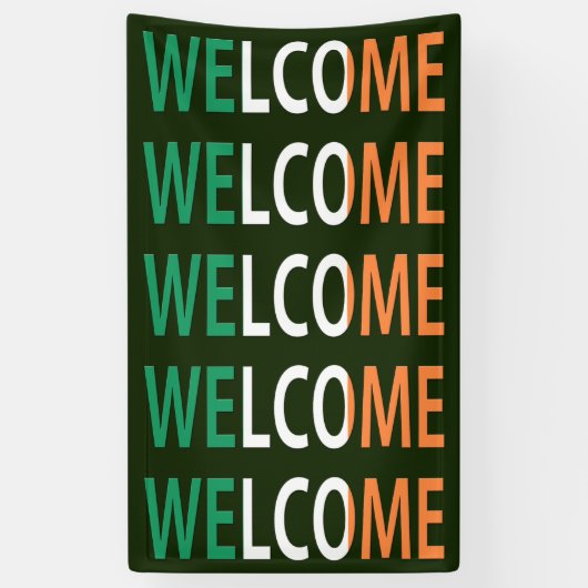 Begrüßung auf irischer Flagge (v) Banner (Vertikal)