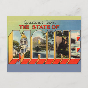 Begrüßung aus Maine Postkarte