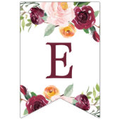 Begrüßung Baby Bordeaux Herbst Blumendusche Wimpelkette (Zweite Fahne)