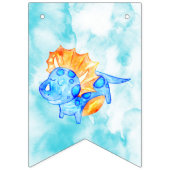 Begrüßung Baby Dusche Blau Wasserfarbe Wimpelkette (Zweite Fahne)