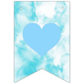 Begrüßung Baby Dusche Blau Wasserfarbe Wimpelkette (Erste Fahne)