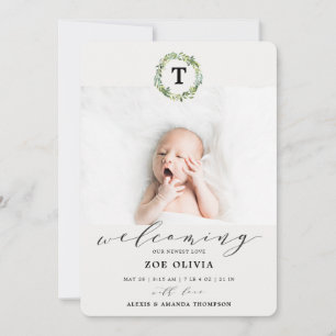 Begrüßung Baby Eukalyptus Greenerenery Monogram Bi Ankündigung