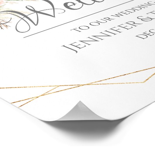 Begrüßung Begrüßung Blush-Rose Poster (Ecke)