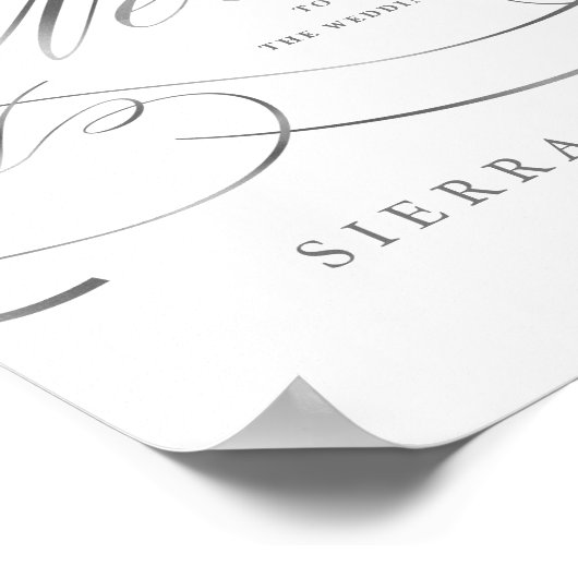 Begrüßung Begrüßung Elegante Imitate Silver Script Poster (Ecke)