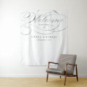 Begrüßung Begrüßung Elegante Imitate Silver Script Wandteppich (Beispiel)