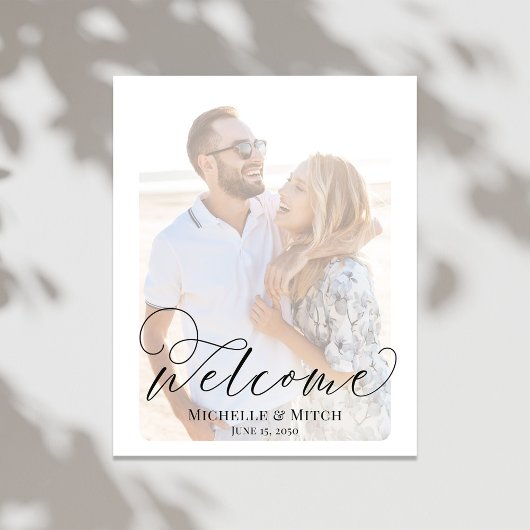 Begrüßung Begrüßung Elegantes Script-Foto Poster