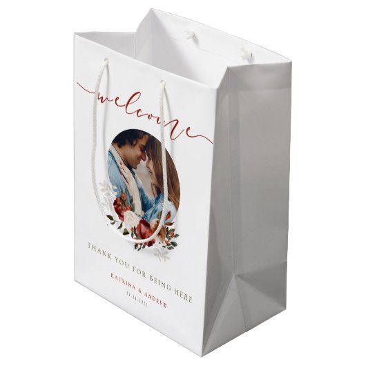 Begrüßung Begrüßung Foto Geschenktaschen Mittlere Geschenktüte (Rückseite Schrägansicht)