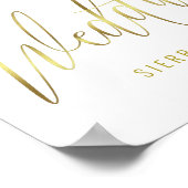 Begrüßung Begrüßung Imitate Gold Handschrift Scrip Poster (Ecke)