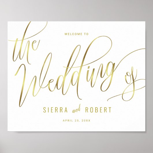 Begrüßung Begrüßung Imitate Gold Handschrift Scrip Poster (Vorne)
