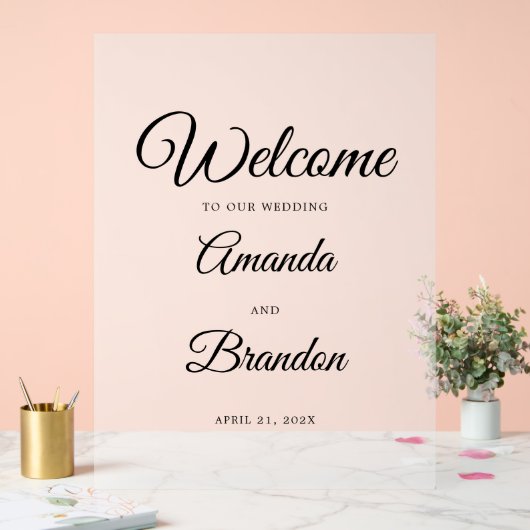 Begrüßung Begrüßung mattiertes Akryllisches Zeiche Acrylschild (Hochzeit)