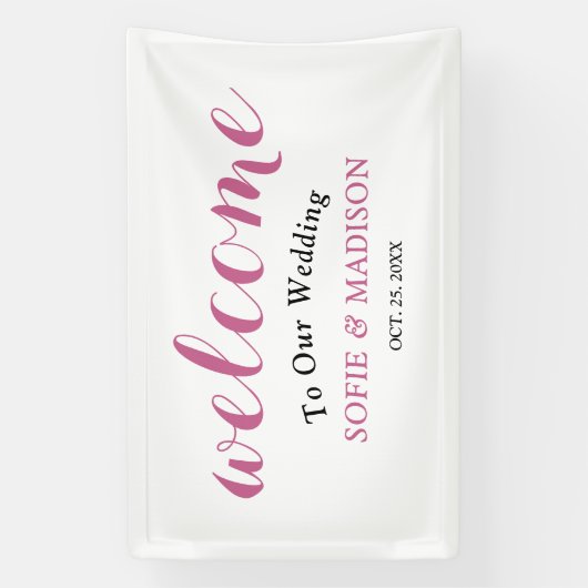 Begrüßung Begrüßung mit elegantem, schwarzem Scrip Banner (Vertikal)