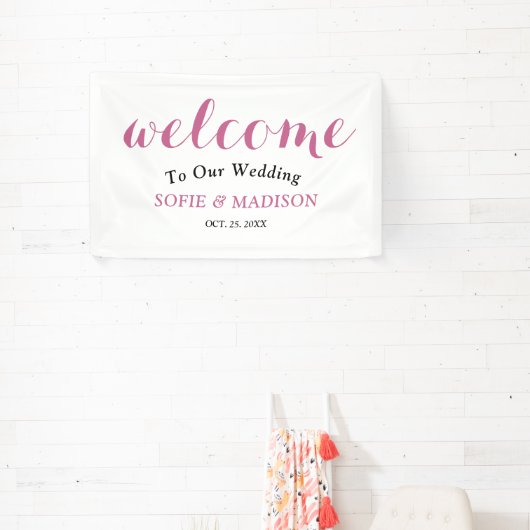 Begrüßung Begrüßung mit elegantem, schwarzem Scrip Banner (InSitu)