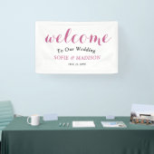 Begrüßung Begrüßung mit elegantem, schwarzem Scrip Banner (Messe)