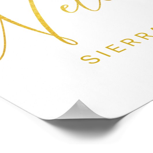 Begrüßung Begrüßung Moderne Imitate Gold Script Poster (Ecke)