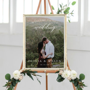 Begrüßung Begrüßungsschreiben mit Foto White Poster