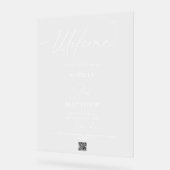 Begrüßung Begrüßungsskript QR Code-Zeichen Acrylschild (Winkel)