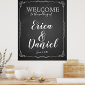 Begrüßung bei der Hochzeit der Tafel mit Druckzeic Poster (Küche)