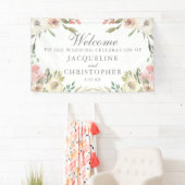 Begrüßung bei einer eleganten Blush Pink Floral Sp Banner (Insitu)