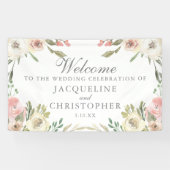 Begrüßung bei einer eleganten Blush Pink Floral Sp Banner (Horizontal)